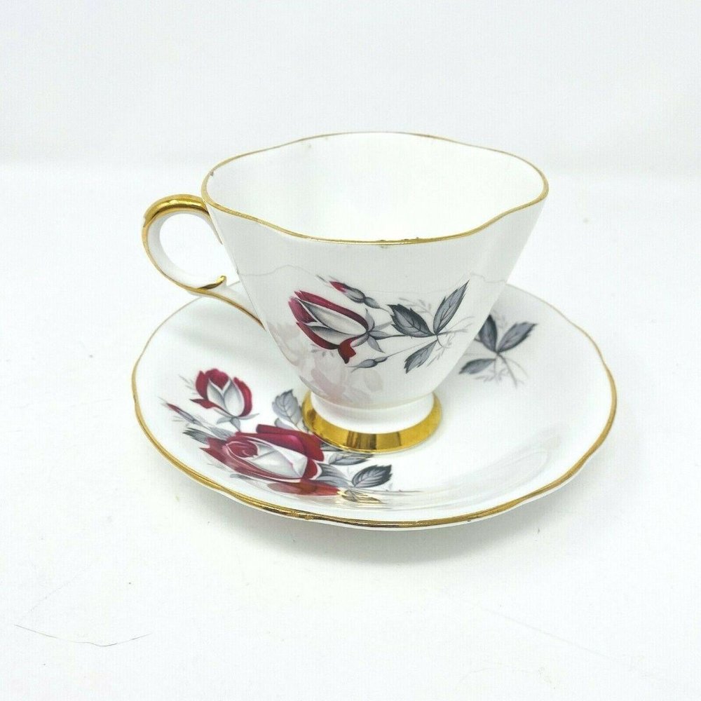 Vtg Staffordshire English Castle Bone China Teacup